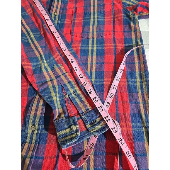 John Ashford Sport Mens Plaid Flannel Button Up Long Sleeve‎ Shirt Medium - Picture 5 of 7